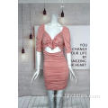 Ladies Pink Sexy Slim Dress